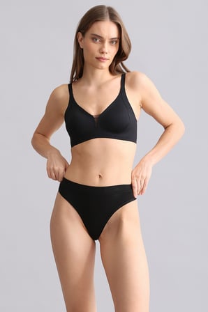 Mısırlı Modal by TENCEL HERA Gizli Lastikli 3'lü Tanga Siyah