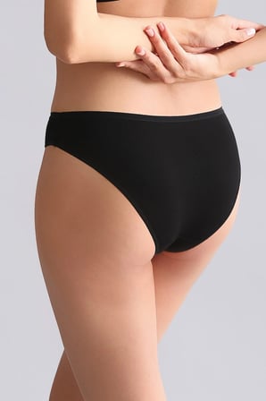 Mısırlı Modal by TENCEL HERA İnce Lastikli 3'lü Brazillian Külot Siyah