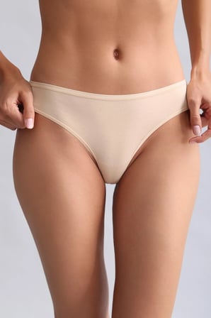 Mısırlı Modal by TENCEL HERA İnce Lastikli 3'lü Brazillian Külot Ten