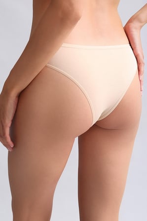 Mısırlı Modal by TENCEL HERA İnce Lastikli 3'lü Brazillian Külot Ten