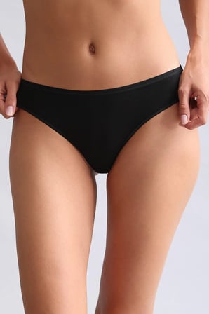 Mısırlı Modal by TENCEL HERA Brief İnce Lastikli 3'lü Slip Külot Siyah