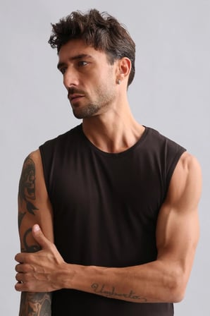 mısırlı modal by tencel hercules slim fit bisiklet yaka sporcu atlet kahverengi