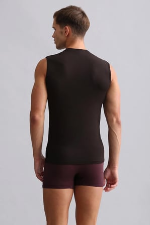 mısırlı modal by tencel hercules slim fit v yaka sporcu atlet / t-shirt kahverengi