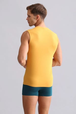 mısırlı modal by tencel hercules slim fit v yaka sporcu atlet / t-shirt hardal