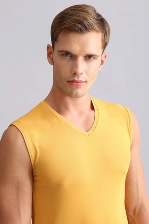 Mısırlı Modal By Tencel Hercules Slim Fit V Yaka Sporcu Atlet / T-Shirt Hardal