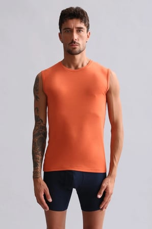 mısırlı modal by tencel hercules slim fit bisiklet yaka sporcu atlet pas kırmızısı