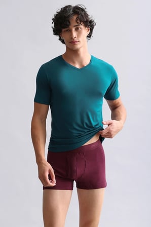 Mısırlı Modal By Tencel Hercules Slim Fit V Yaka Fanila / T-Shirt Fit Green
