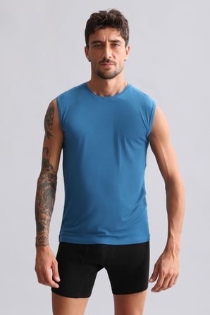 Mısırlı Modal By Tencel Hercules Slim Fit Bisiklet Yaka Sporcu Atlet Petrol