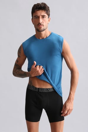 mısırlı modal by tencel hercules slim fit bisiklet yaka sporcu atlet petrol