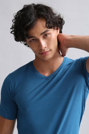 mısırlı modal by tencel hercules slim fit v yaka fanila / t-shirt petrol