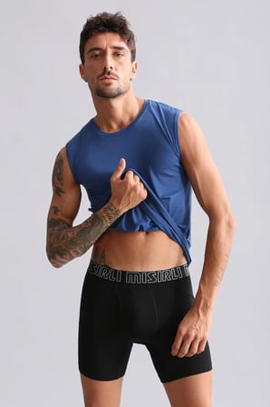 Mısırlı Modal By Tencel Hercules Slim Fit Bisiklet Yaka Sporcu Atlet Gece Mavisi