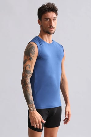 Mısırlı Modal By Tencel Hercules Slim Fit Bisiklet Yaka Sporcu Atlet Gece Mavisi