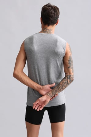 mısırlı modal by tencel hercules slim fit bisiklet yaka sporcu atlet gri melanj