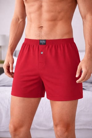 Mısırlı Erkek Pamuklu Ares Şort  Boxer Bordo