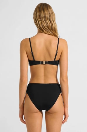 Mısırlı Balenli Yanları Sürgülü Bikini Takım Siyah
