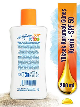 Eda Taşpınar Mineral Filtreli Yüksek Korumalı Güneş Kremi Spf 50 Kids -200 ML (EGX83)