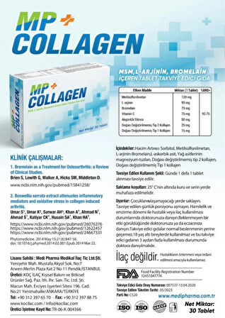 MP Collagen 30 Tablet Kolajen, MSM ve C Vitamini