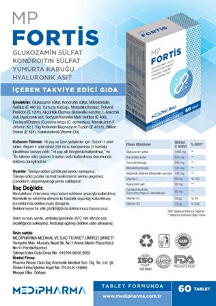 Medipharma Mp Fortis 60 Tablet Eklem ve Kemik Sağlığı Desteği