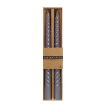 Mumsan 2'li Burgu Şamdan Mumu - Gri - 25 cm