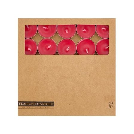 Mumsan 25'li Tealight Mum - Kırmızı - 3,8 cm