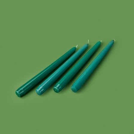 Mumsan 4'lü Düz Şamdan Mumu - Yeşil - 25 cm