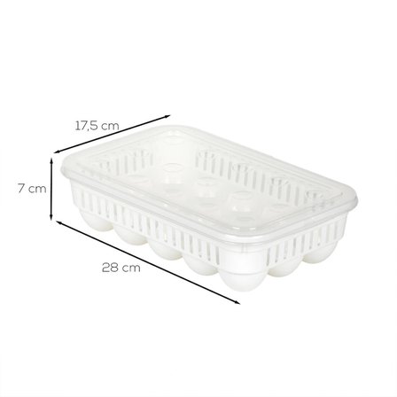 Porsima VC-722 Peggy 15 Bölmeli Kapaklı Yumurta Kutusu Yumurtalık Buzdolabı Organizeri Saklama Kabı