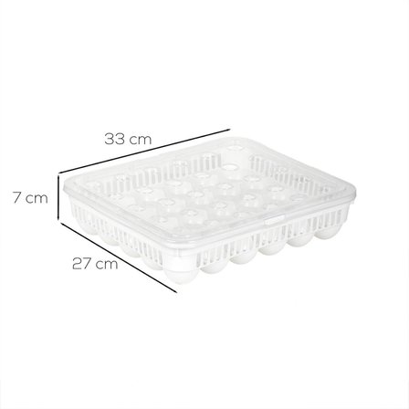 Porsima VC-724 Peggy 30 Bölmeli Kapaklı Yumurta Kutusu Yumurtalık Buzdolabı Organizeri Saklama Kabı