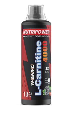 Nutripower Thermo L-Carnitine Yağ Yakıcı 2000 Mg 1000 Ml Böğürtlen Aromalı 33 Servis Termojenik L-Karnitin