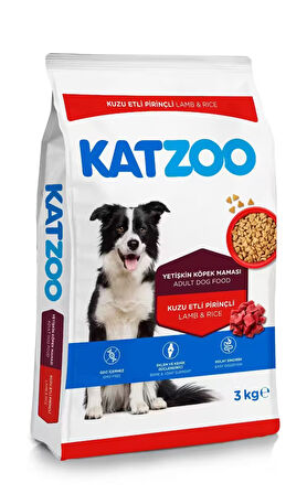 Kuzu Etli & Pirinçli Yetişkin Köpek Maması 3 KG (6 Adet)