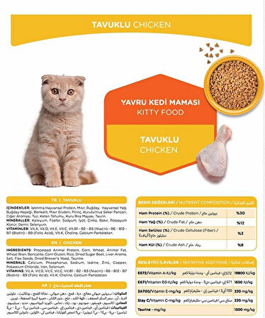 Tavuklu Yavru Kedi Maması 1,5 Kg (12 Adet)