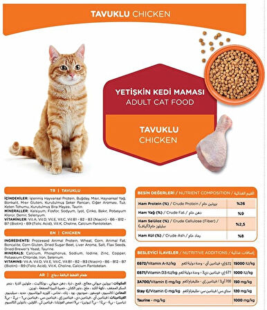 Tavuklu Yetiskin Kedi Mamasi 15 Kg