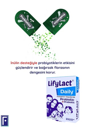 LifyLact ® Daily Probiyotik, Prebiyotik, 30 Kapsül , Günlük Probioyotik 2'Lİ Avantaj Paketi 