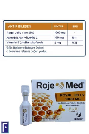 Royal Jelly 1000 Mg – Arı Sütü Fresh Vitamin C & E – 10 Shot