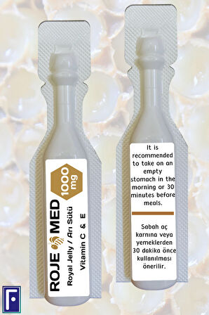 Royal Jelly 1000 Mg – Arı Sütü Fresh Vitamin C & E – 10 Shot