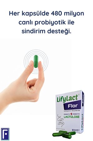 LifyLact ® Flor Probiyotik Kapsül , , Prebiyotik , Laktuloz,
