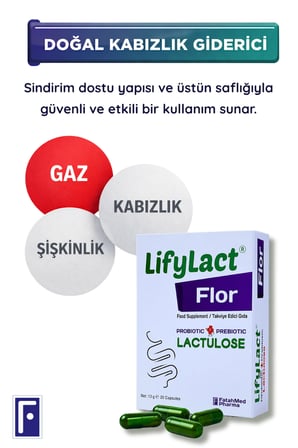 LifyLact Flor Probiyotik Kapsül , Prebiyotik , Laktuloz, 2'li Avantaj Paketi