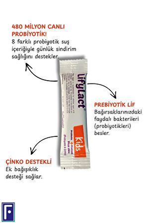 LifyLact ® Kids Probiyotik , Prebiyotik Saşe , Çinko