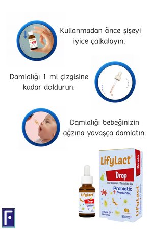 LifyLact Damla 10 ml , Probiyotik, Prebiyotik, Gaz Damlası
