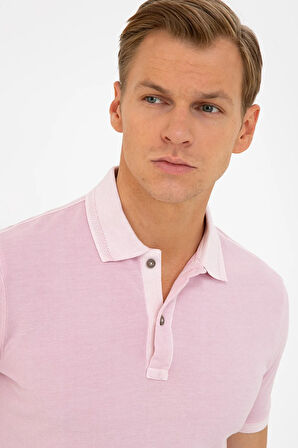 Gül Kurusu Slim Fit Polo Yaka T-Shirt