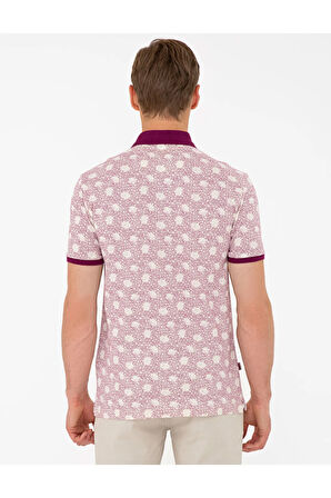 Mürdüm Slim Fit Desenli Polo Yaka Tişört 50232421-vr074