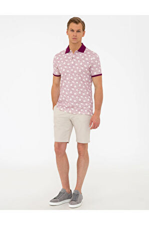 Mürdüm Slim Fit Desenli Polo Yaka Tişört 50232421-vr074