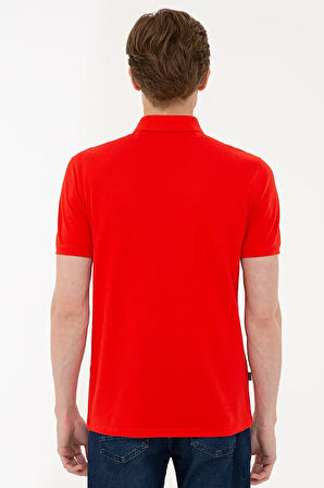Nar Çiçeği Slim Fit Basic Polo Yaka T-Shirt