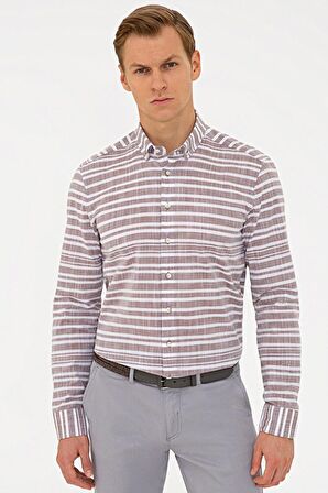 Pierre Cardin  Kahverengi Slim Fit Gömlek