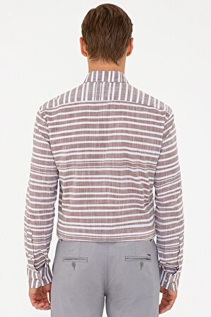 Pierre Cardin  Kahverengi Slim Fit Gömlek