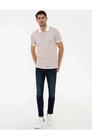 Ekru Slim Fit Polo Yaka Tişört