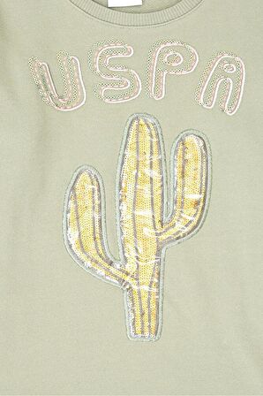 Yeşil Kız Çocuk Sweatshirt