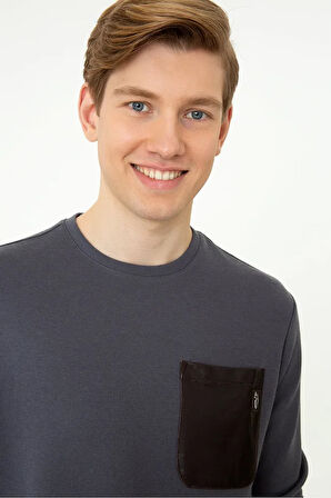 Gri Erkek Sweatshirt