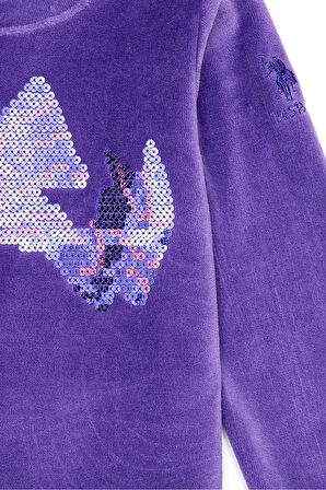 Mor Kız Çocuk Sweatshirt