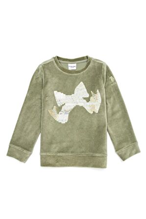 Yeşil Kız Çocuk Sweatshirt
