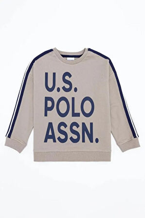 Erkek Çocuk Haki Bisiklet Yaka Sweatshirt